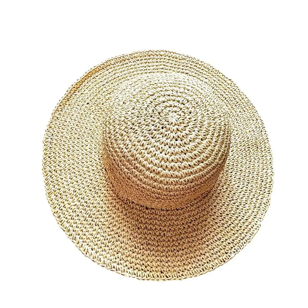 J. Crew Women's Crochet Straw Hat Paper Natural Straw Size S-M NWT